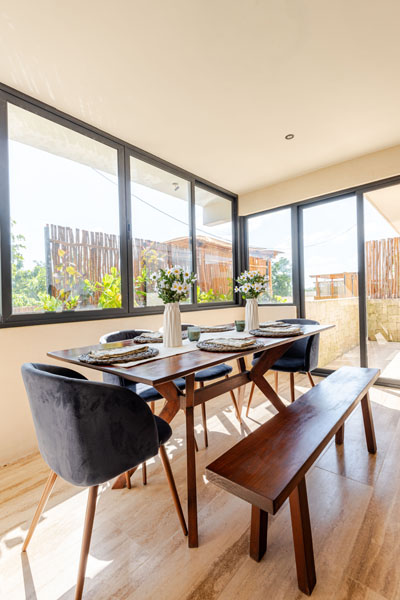 Comedor · Living — Focus Tulum